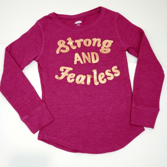 Old Navy Pink Thermal Long Sleeve Top Size M Kids - Picture 2 of 6